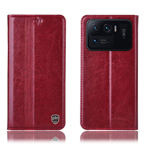 Funda de Cuero Cartera con Soporte Carcasa H05P para Xiaomi Mi 11 Ultra 5G Rojo