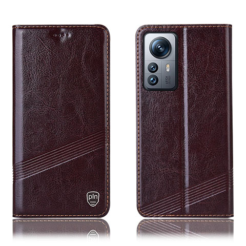 Funda de Cuero Cartera con Soporte Carcasa H05P para Xiaomi Mi 12 5G Marron