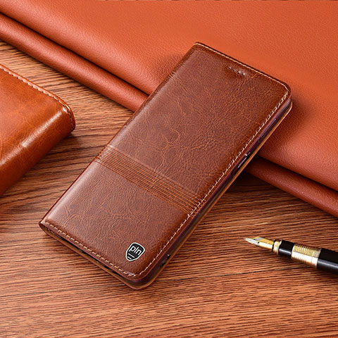 Funda de Cuero Cartera con Soporte Carcasa H05P para Xiaomi Redmi 9A Marron Claro