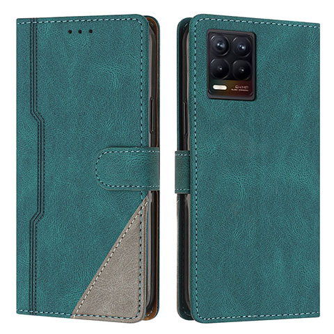 Funda de Cuero Cartera con Soporte Carcasa H05X para Realme 8 Pro Verde