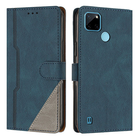 Funda de Cuero Cartera con Soporte Carcasa H05X para Realme C21Y Azul