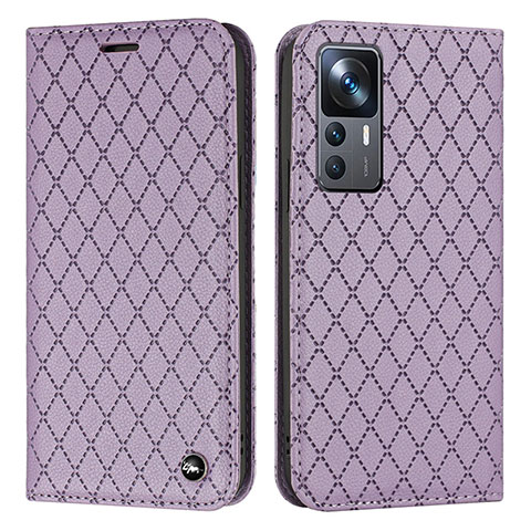 Funda de Cuero Cartera con Soporte Carcasa H05X para Xiaomi Mi 12T 5G Morado