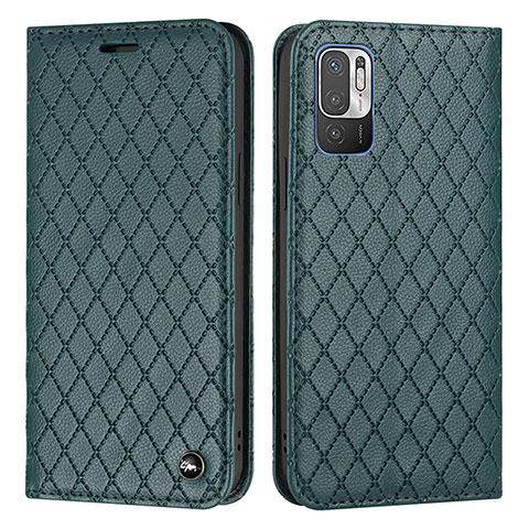 Funda de Cuero Cartera con Soporte Carcasa H05X para Xiaomi POCO M3 Pro 5G Verde