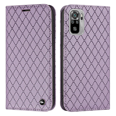 Funda de Cuero Cartera con Soporte Carcasa H05X para Xiaomi Poco M5S Morado