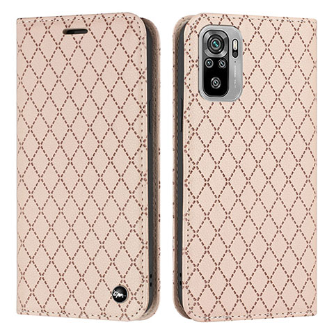 Funda de Cuero Cartera con Soporte Carcasa H05X para Xiaomi Poco M5S Oro