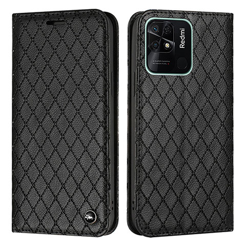 Funda de Cuero Cartera con Soporte Carcasa H05X para Xiaomi Redmi 10C 4G Negro