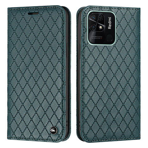 Funda de Cuero Cartera con Soporte Carcasa H05X para Xiaomi Redmi 10C 4G Verde