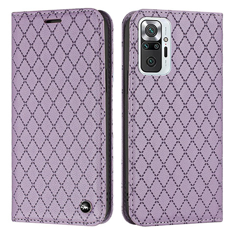 Funda de Cuero Cartera con Soporte Carcasa H05X para Xiaomi Redmi Note 10 Pro 4G Morado