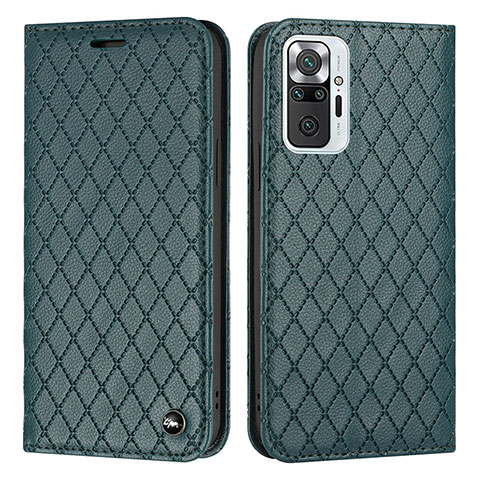 Funda de Cuero Cartera con Soporte Carcasa H05X para Xiaomi Redmi Note 10 Pro 4G Verde