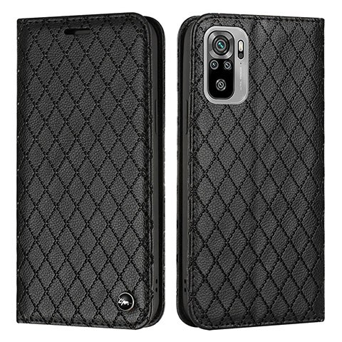 Funda de Cuero Cartera con Soporte Carcasa H05X para Xiaomi Redmi Note 10S 4G Negro