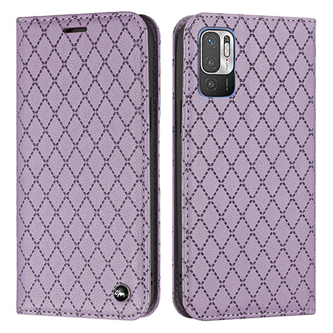 Funda de Cuero Cartera con Soporte Carcasa H05X para Xiaomi Redmi Note 10T 5G Morado