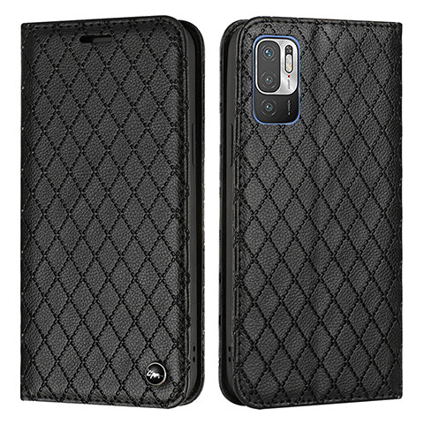 Funda de Cuero Cartera con Soporte Carcasa H05X para Xiaomi Redmi Note 10T 5G Negro