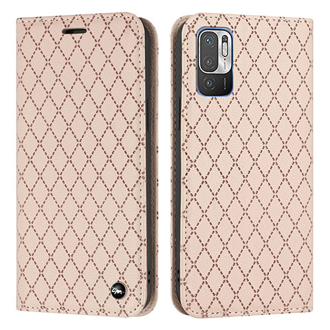 Funda de Cuero Cartera con Soporte Carcasa H05X para Xiaomi Redmi Note 10T 5G Oro