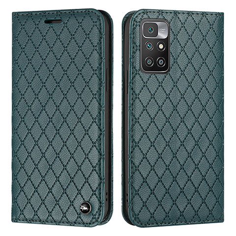 Funda de Cuero Cartera con Soporte Carcasa H05X para Xiaomi Redmi Note 11 4G (2021) Verde