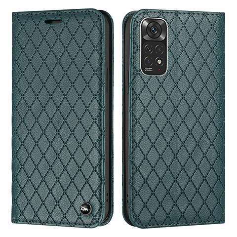 Funda de Cuero Cartera con Soporte Carcasa H05X para Xiaomi Redmi Note 11 4G (2022) Verde