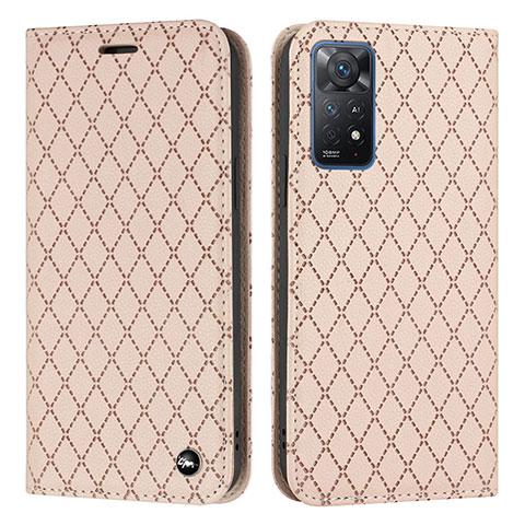 Funda de Cuero Cartera con Soporte Carcasa H05X para Xiaomi Redmi Note 11 Pro 4G Oro