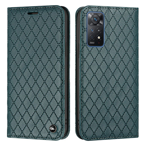 Funda de Cuero Cartera con Soporte Carcasa H05X para Xiaomi Redmi Note 11 Pro 4G Verde