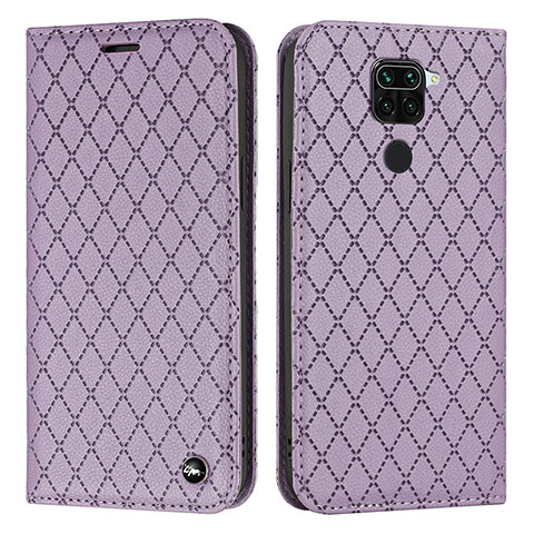 Funda de Cuero Cartera con Soporte Carcasa H05X para Xiaomi Redmi Note 9 Morado