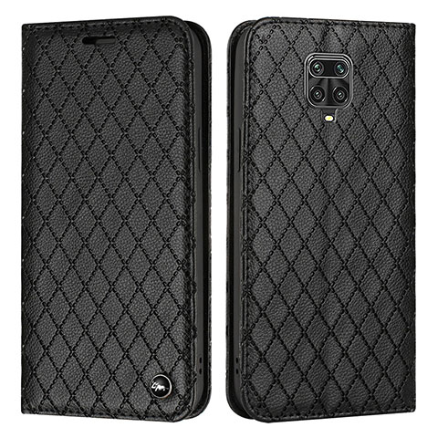 Funda de Cuero Cartera con Soporte Carcasa H05X para Xiaomi Redmi Note 9S Negro