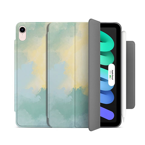 Funda de Cuero Cartera con Soporte Carcasa H06 para Apple iPad Mini 6 Menta Verde