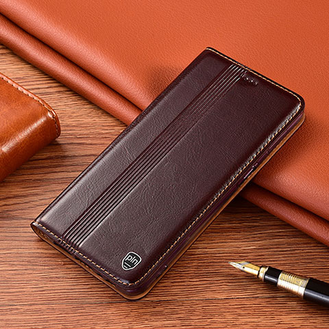 Funda de Cuero Cartera con Soporte Carcasa H06P para Huawei Honor X9 5G Marron