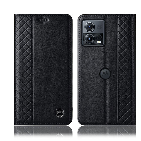 Funda de Cuero Cartera con Soporte Carcasa H06P para Motorola Moto Edge 30 Fusion 5G Negro