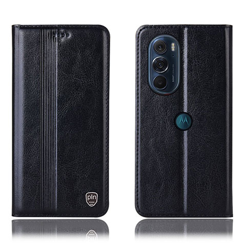 Funda de Cuero Cartera con Soporte Carcasa H06P para Motorola Moto Edge 30 Pro 5G Negro