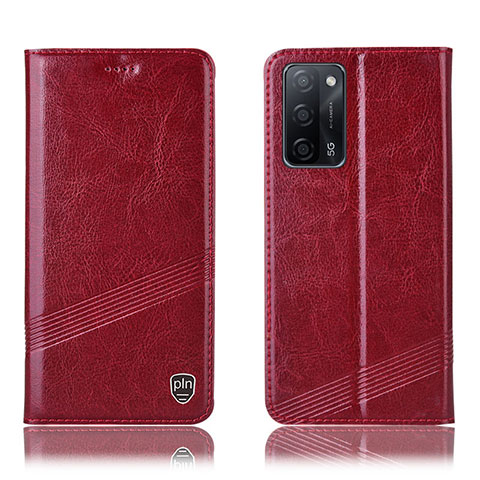 Funda de Cuero Cartera con Soporte Carcasa H06P para Oppo A53s 5G Rojo