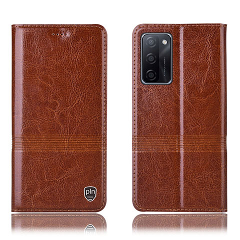 Funda de Cuero Cartera con Soporte Carcasa H06P para Oppo A55S 5G Marron Claro