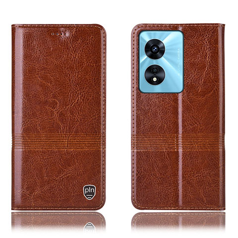 Funda de Cuero Cartera con Soporte Carcasa H06P para Oppo A58 4G Marron Claro