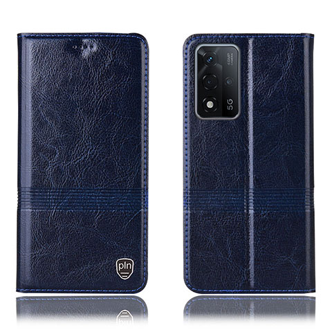 Funda de Cuero Cartera con Soporte Carcasa H06P para Oppo A93s 5G Azul