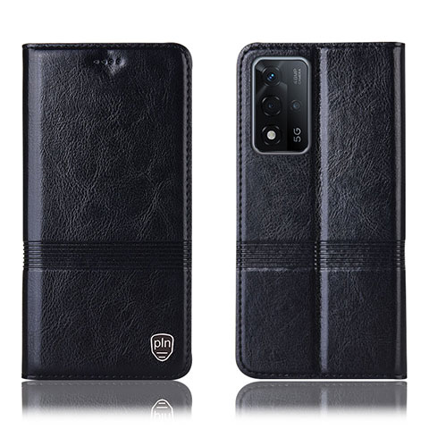 Funda de Cuero Cartera con Soporte Carcasa H06P para Oppo A93s 5G Negro