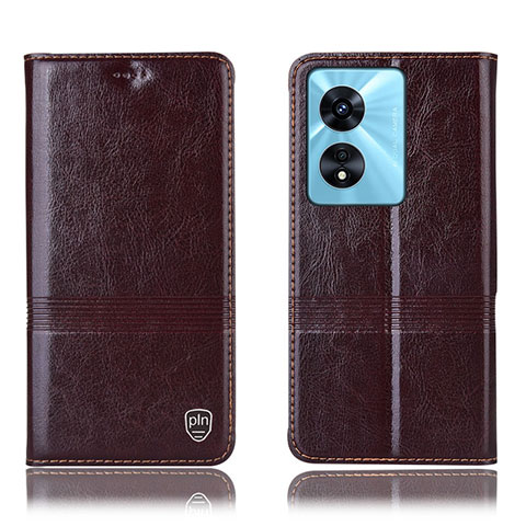 Funda de Cuero Cartera con Soporte Carcasa H06P para Oppo A98 5G Marron