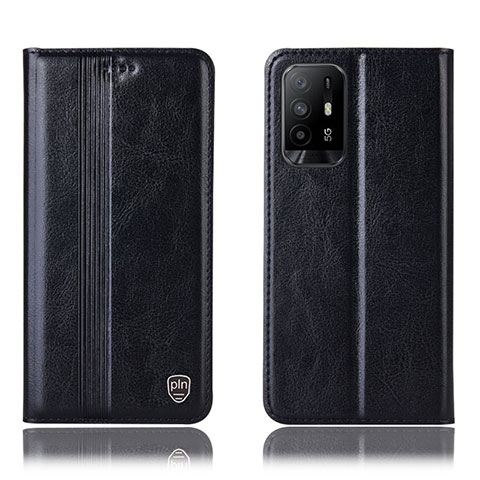 Funda de Cuero Cartera con Soporte Carcasa H06P para Oppo F19 Pro+ Plus 5G Negro