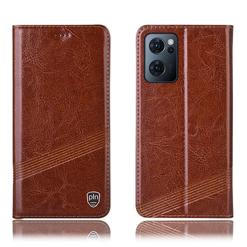 Funda de Cuero Cartera con Soporte Carcasa H06P para Oppo Find X5 Lite 5G Marron Claro