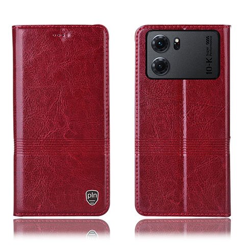 Funda de Cuero Cartera con Soporte Carcasa H06P para Oppo K10 5G Rojo