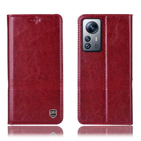 Funda de Cuero Cartera con Soporte Carcasa H06P para Xiaomi Mi 12S 5G Rojo