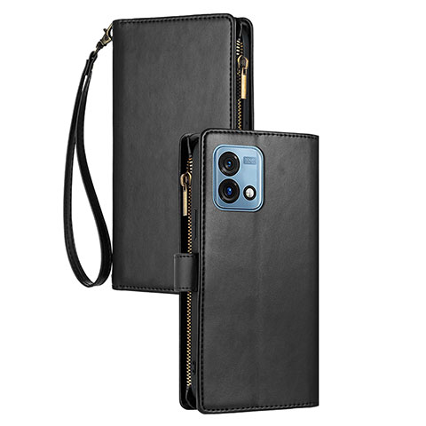 Funda de Cuero Cartera con Soporte Carcasa H06X para Motorola Moto G Stylus (2023) 4G Negro