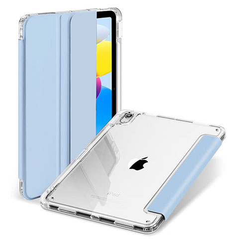 Funda de Cuero Cartera con Soporte Carcasa H07 para Apple iPad 10.9 (2022) Azul