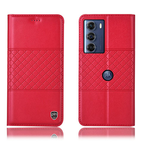 Funda de Cuero Cartera con Soporte Carcasa H07P para Motorola Moto Edge S30 5G Rojo