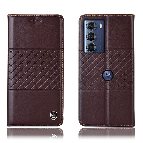 Funda de Cuero Cartera con Soporte Carcasa H07P para Motorola Moto G200 5G Marron