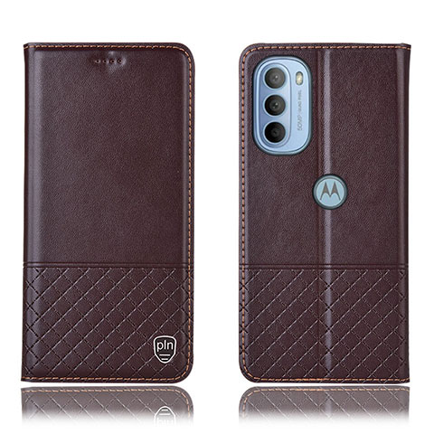 Funda de Cuero Cartera con Soporte Carcasa H07P para Motorola Moto G31 Marron