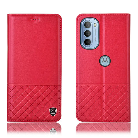 Funda de Cuero Cartera con Soporte Carcasa H07P para Motorola Moto G41 Rojo