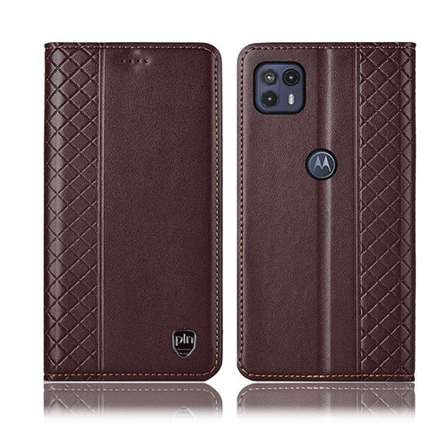 Funda de Cuero Cartera con Soporte Carcasa H07P para Motorola Moto G50 5G Marron