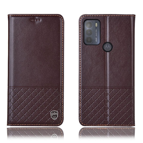 Funda de Cuero Cartera con Soporte Carcasa H07P para Motorola Moto G50 Marron