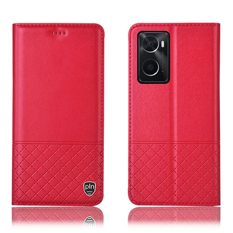 Funda de Cuero Cartera con Soporte Carcasa H07P para Oppo A36 Rojo