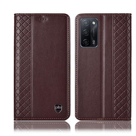 Funda de Cuero Cartera con Soporte Carcasa H07P para Oppo A53s 5G Marron