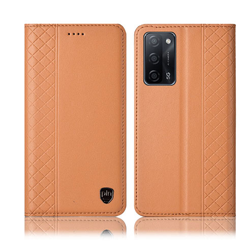 Funda de Cuero Cartera con Soporte Carcasa H07P para Oppo A56 5G Naranja