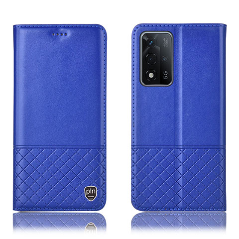 Funda de Cuero Cartera con Soporte Carcasa H07P para Oppo A93s 5G Azul