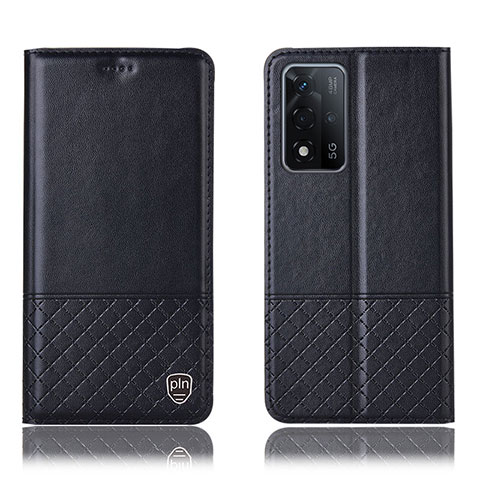 Funda de Cuero Cartera con Soporte Carcasa H07P para Oppo A93s 5G Negro